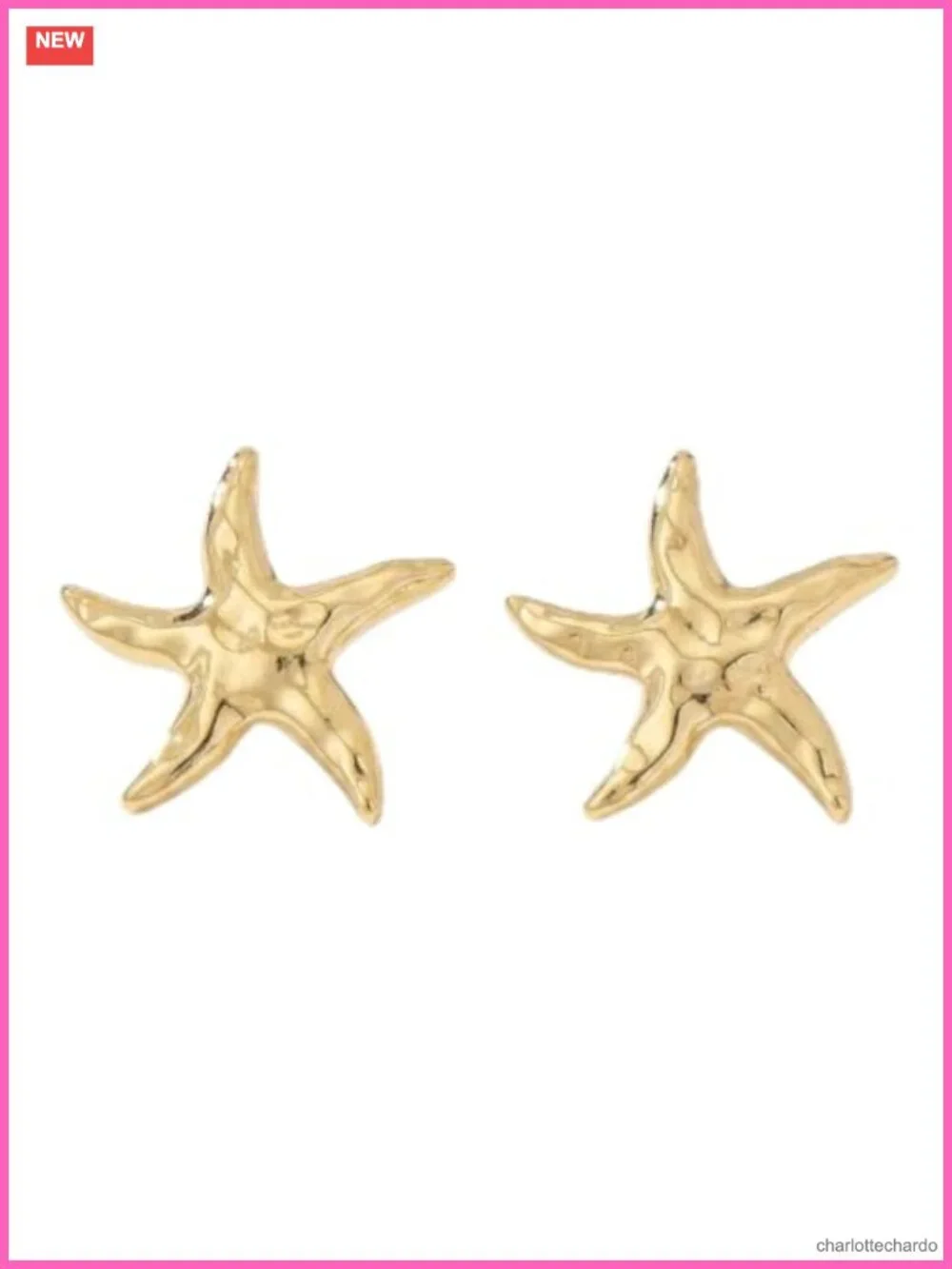 14K Gold Plated Starfish Earrings Studs Hypoallergenic Lightweight Beach Jewelry